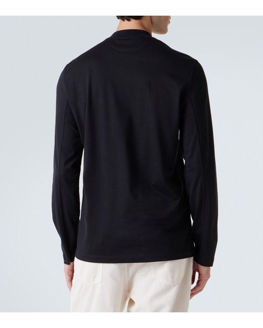 Brunello Cucinelli Blue Logo Cotton T-Shirt for men
