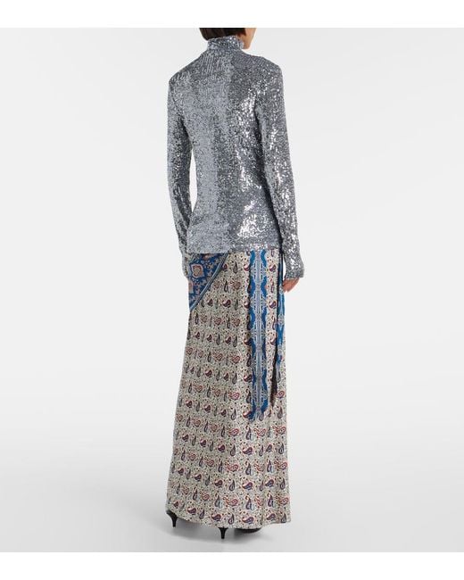 Rabanne Gray Sequined Top