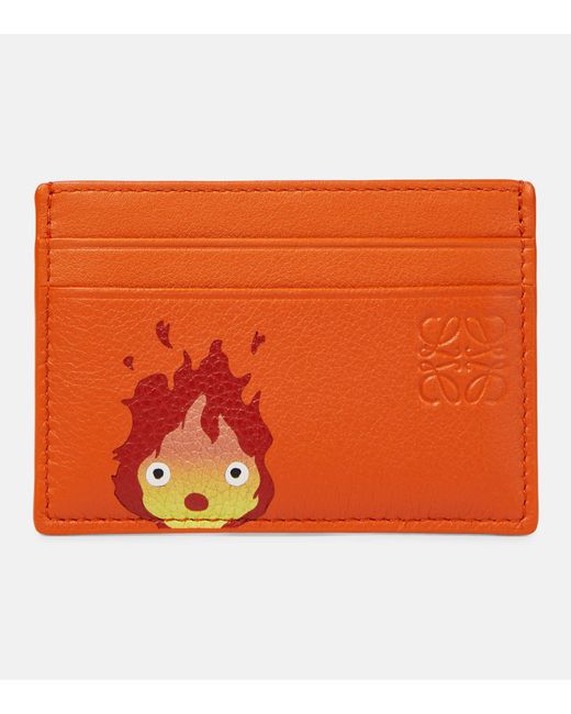 Loewe X Howl's Moving Castle Calcifer Leather Card Holder in