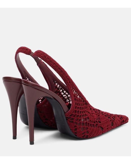 Magda Butrym Red Slingback-Pumps 105 Aus Haekelstrick