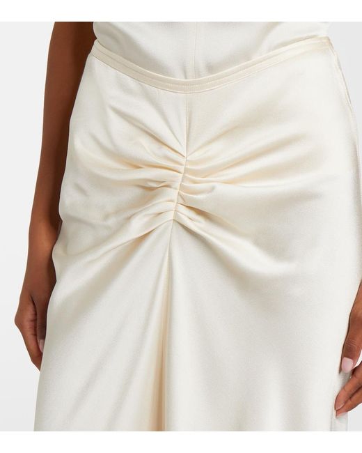 Victoria Beckham Natural Bela Midi Skirt