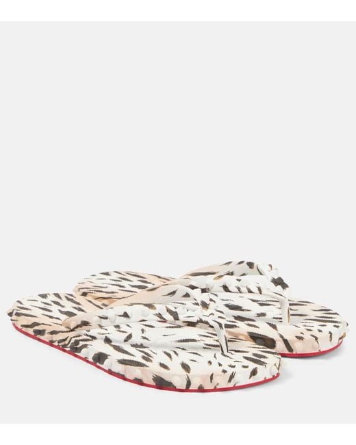 Christian Louboutin White Super Loubi Rubber Flip Flop
