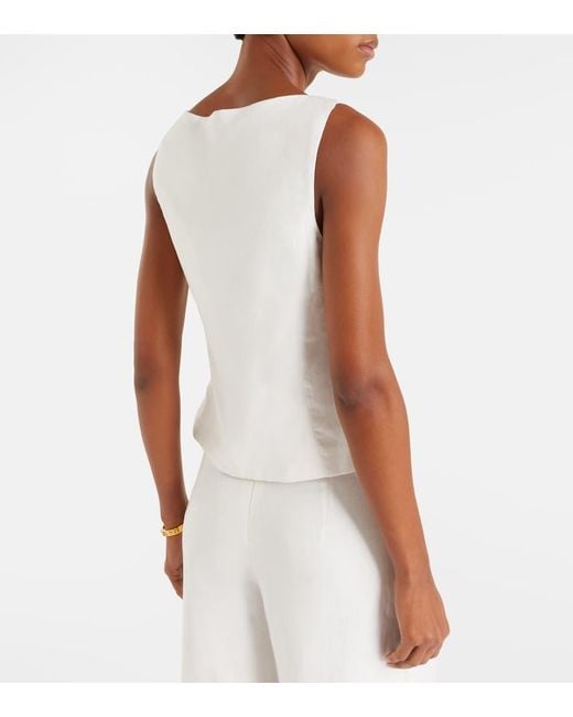 Cala De La Cruz White Top Genova Aus Leinen