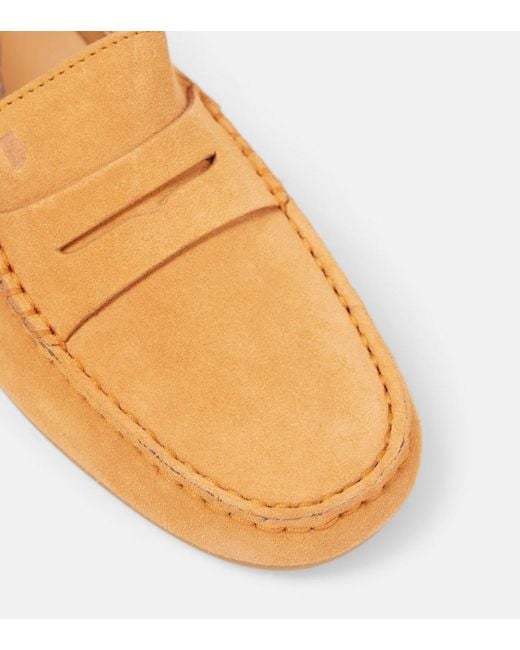 Tod's Brown City Gommino Suede Loafers