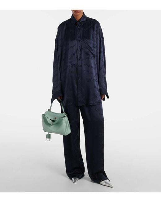 Balenciaga Blue Tote Bag Rodeo Small Aus Leder