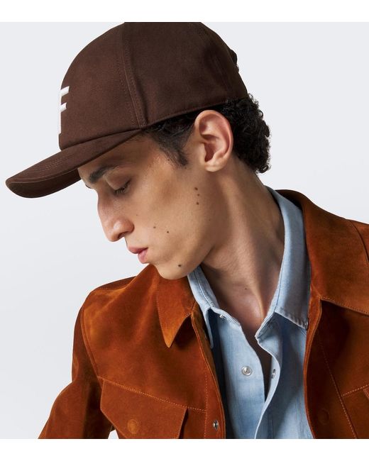 Tom Ford Brown Logo Cotton Canvas Baseball Cap for men