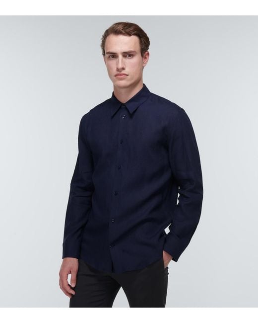 Gabriela Hearst Blue Quevedo Linen Shirt for men