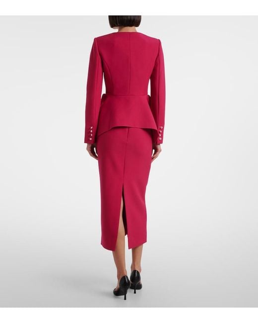 Roland Mouret Red Peplum Crepe Jacket