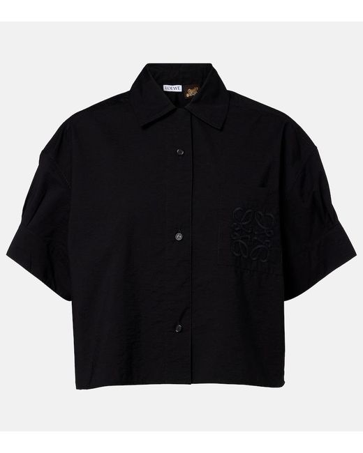 Loewe Black Paula's Ibiza Anagram Cotton-Blend Shirt