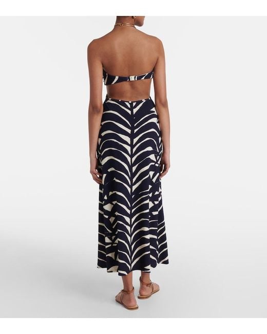 Johanna Ortiz Blue Ocean Layers Cutout Terry Maxi Dress