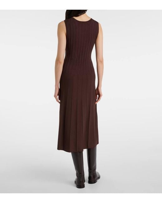 Joseph Brown Pleated Midi Dress