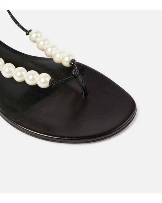Magda Butrym White Faux Pearl Leather Sandals