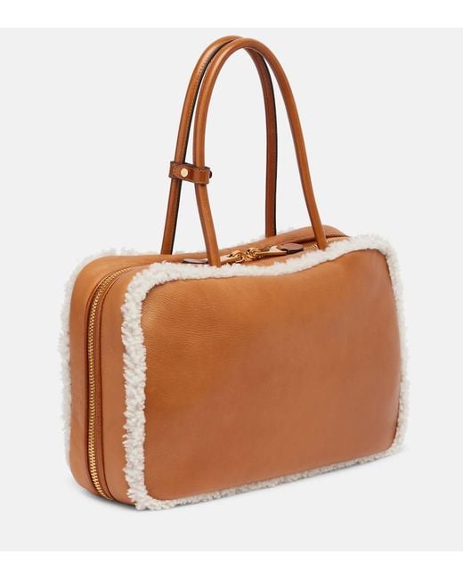 Miu Miu Brown Tote Beau Large Aus Leder