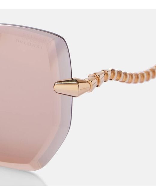 BVLGARI Pink Oversize-Sonnenbrille Serpenti Viper