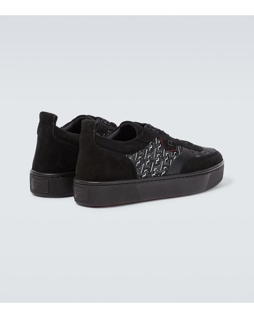 Christian Louboutin Black Rantulow Orlato Coated Canvas & Suede Sneaker for men