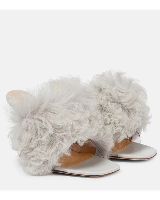 Magda Butrym Gray Pantoletten Mit Shearling