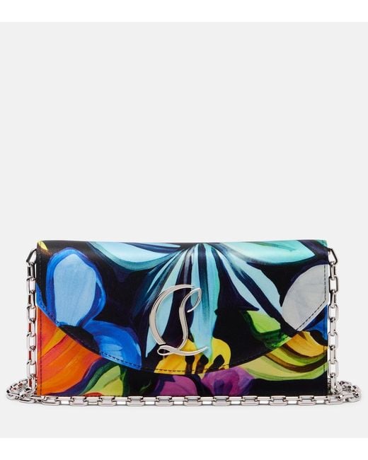 Christian Louboutin Blue Loubi54 Cl Floral Satin Clutch