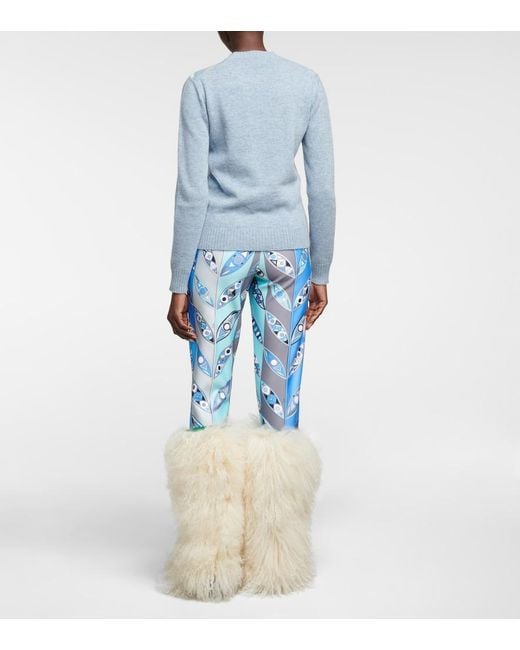 Emilio Pucci Blue X Fusalp Intarsia Wool Cardigan