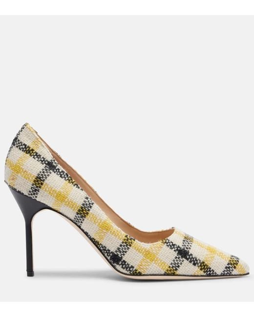 Pumps Bb 90 A Quadri di Manolo Blahnik in Metallic