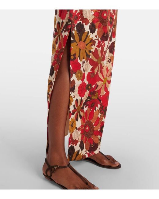 Sir Belleto Gathered Linen Maxi Skirt