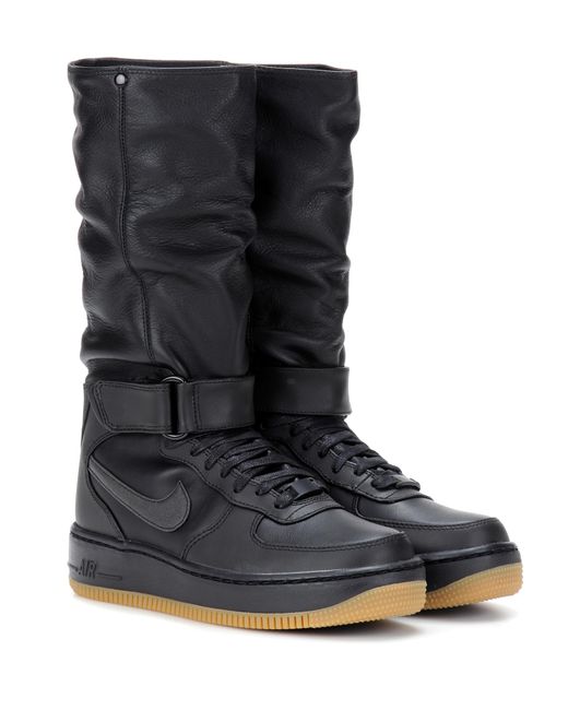 Nike Air Force 1 Upstep Warrior Leather Boots in Black | Lyst