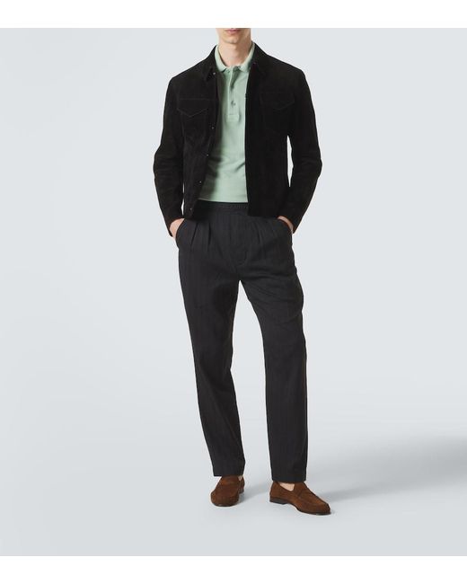 Tom Ford Green Pique Polo Shirt for men