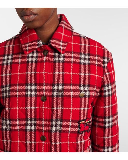 Burberry Red Check Wool Overshirt