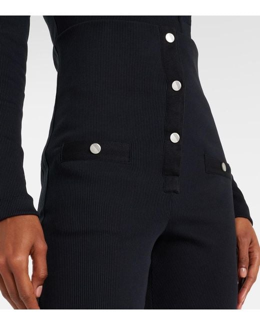 The Attico Blue High-Rise Cotton Jersey Stirrup Leggings