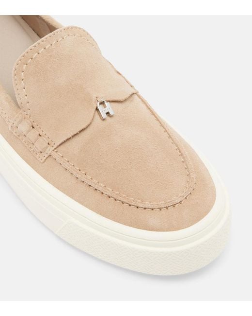 Hogan Natural Crosswind Suede Loafers