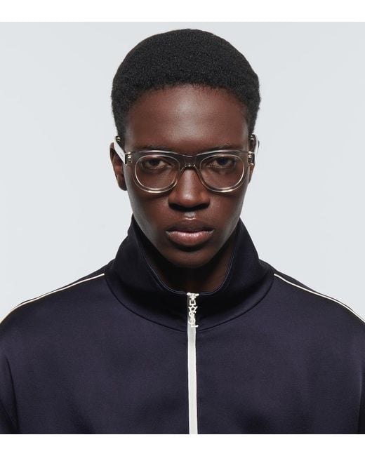 Saint Laurent Metallic Sl 571 Square Glasses for men