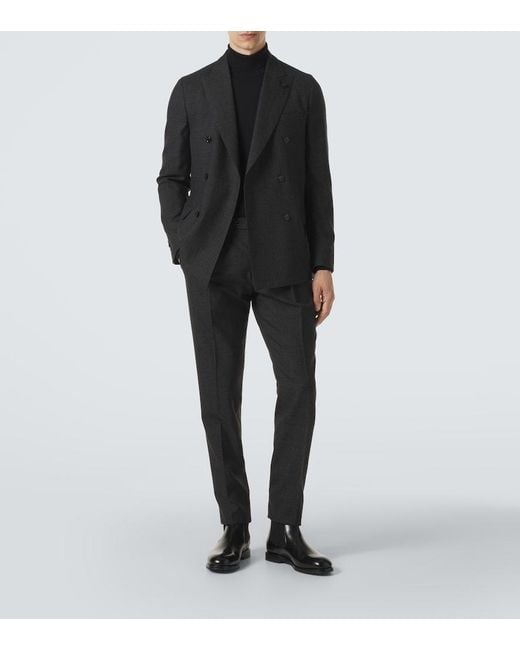 Lardini Black Prince Of Wales Check Suit for men