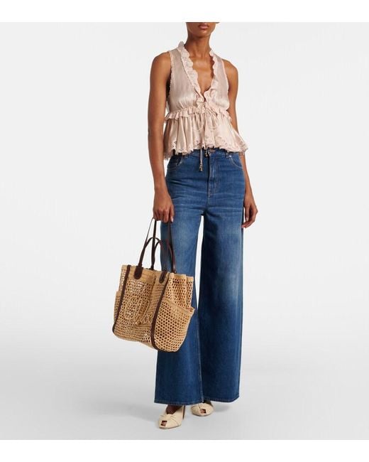 Chloé Metallic X Made For A Iconic Raffia Shoulder Bag