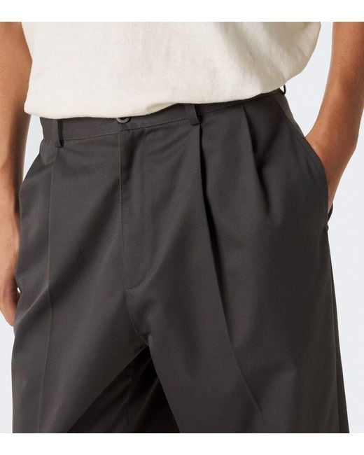 The Row Gray Nesper Pleated Straight Pants for men