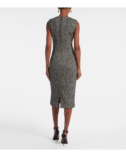 Dolce & Gabbana Gray Checked Midi Dress