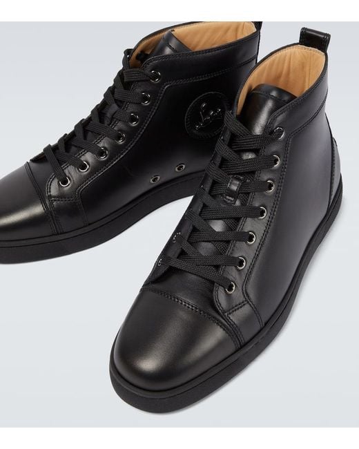 Baskets montantes louis en cuir Christian Louboutin pour homme en coloris Black