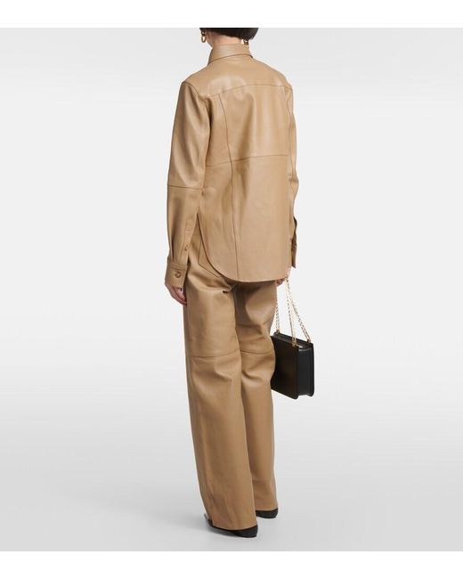 Totême Brown Leather Shirt