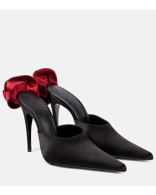 Magda Butrym Red Verzierte Mules Aus Satin