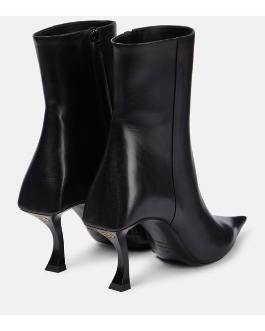 Balenciaga Black Hourglass Leather Ankle Boots
