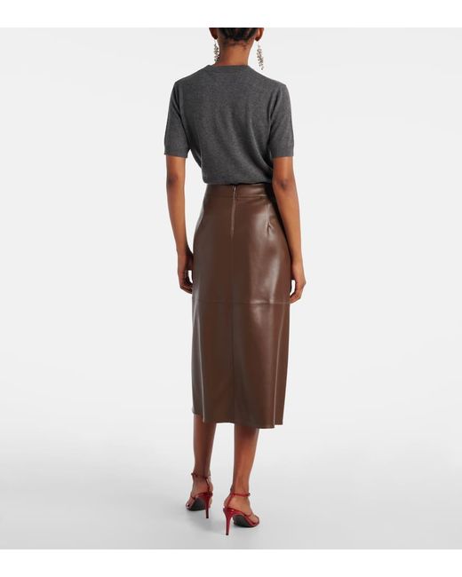 Max Mara Brown Midirock Plata Aus Lederimitat