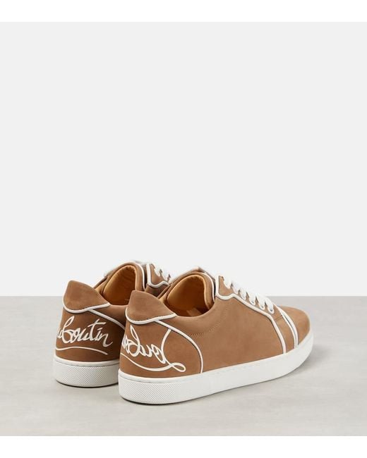 Christian Louboutin Brown Sneakers Fun Viera Aus Leder