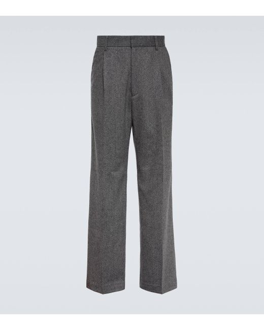 Winnie New York Gray Wool And Mohair Straight Pants for men