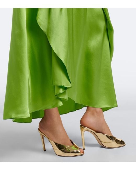 Roksanda Green Hiba Silk Satin Gown