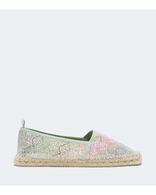 Missoni White Zigzag Sequined Espadrilles