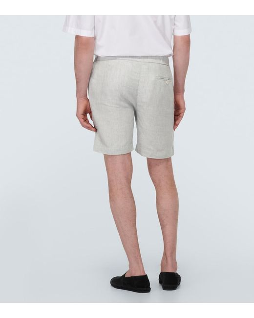 Frescobol Carioca White Felipe Linen And Cotton Shorts for men