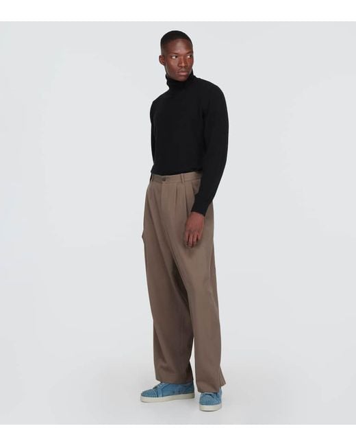 Christian Louboutin Sneakers Louis Junior Spikes Aus Veloursleder in Blue für Herren