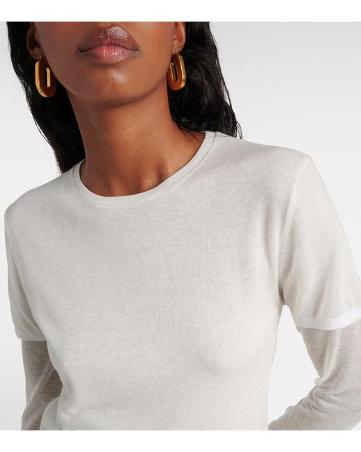 Totême White Layered Jersey Top