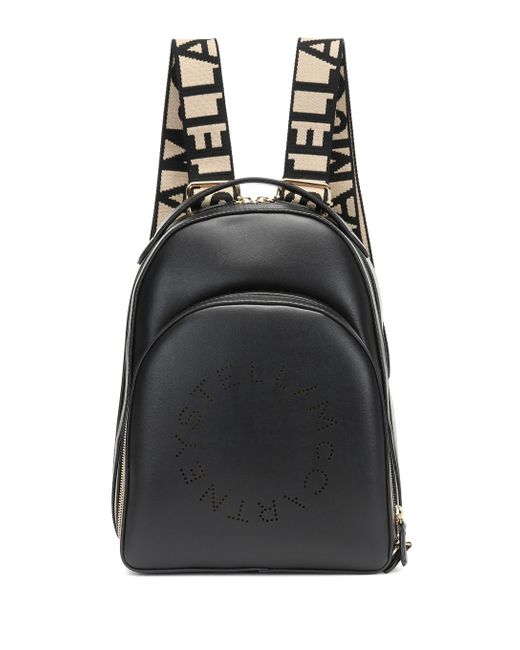 Stella McCartney Black Logo Faux-leather Backpack