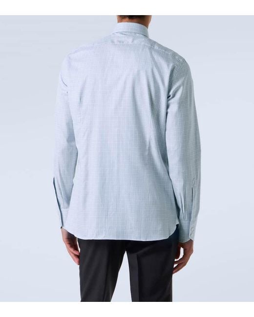Camisa De Algodon A Cuadros Tom Ford de hombre de color Blue