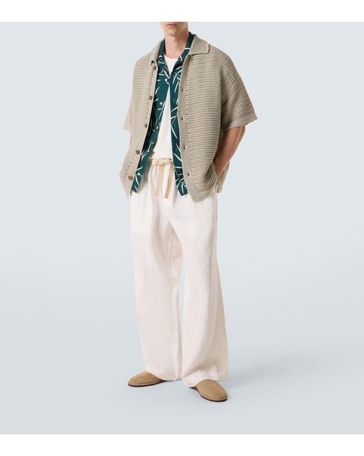 Orlebar Brown Natural Knitted Cotton Bowling Shirt for men