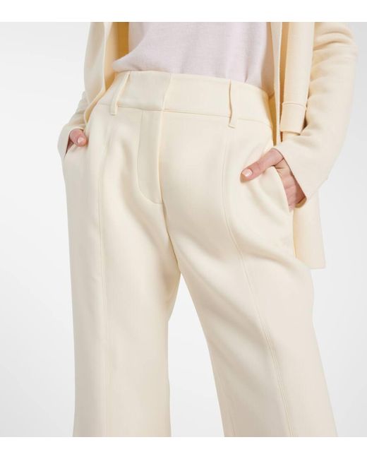 Gabriela Hearst White Rhein High-Rise Wool Flared Pants